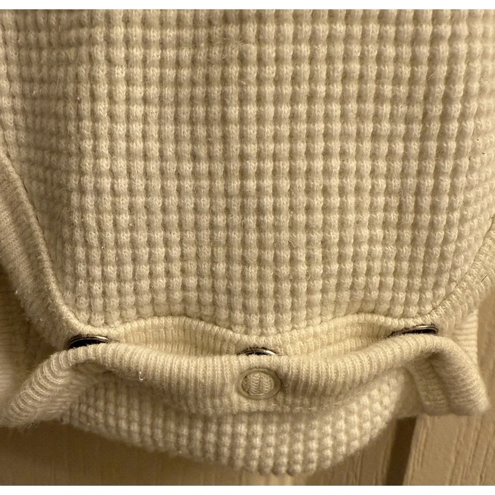Vintage 90s Baby Gap Unisex‎ Long-Sleeve Thermal-Knit Henley Bodysuit XL EUC